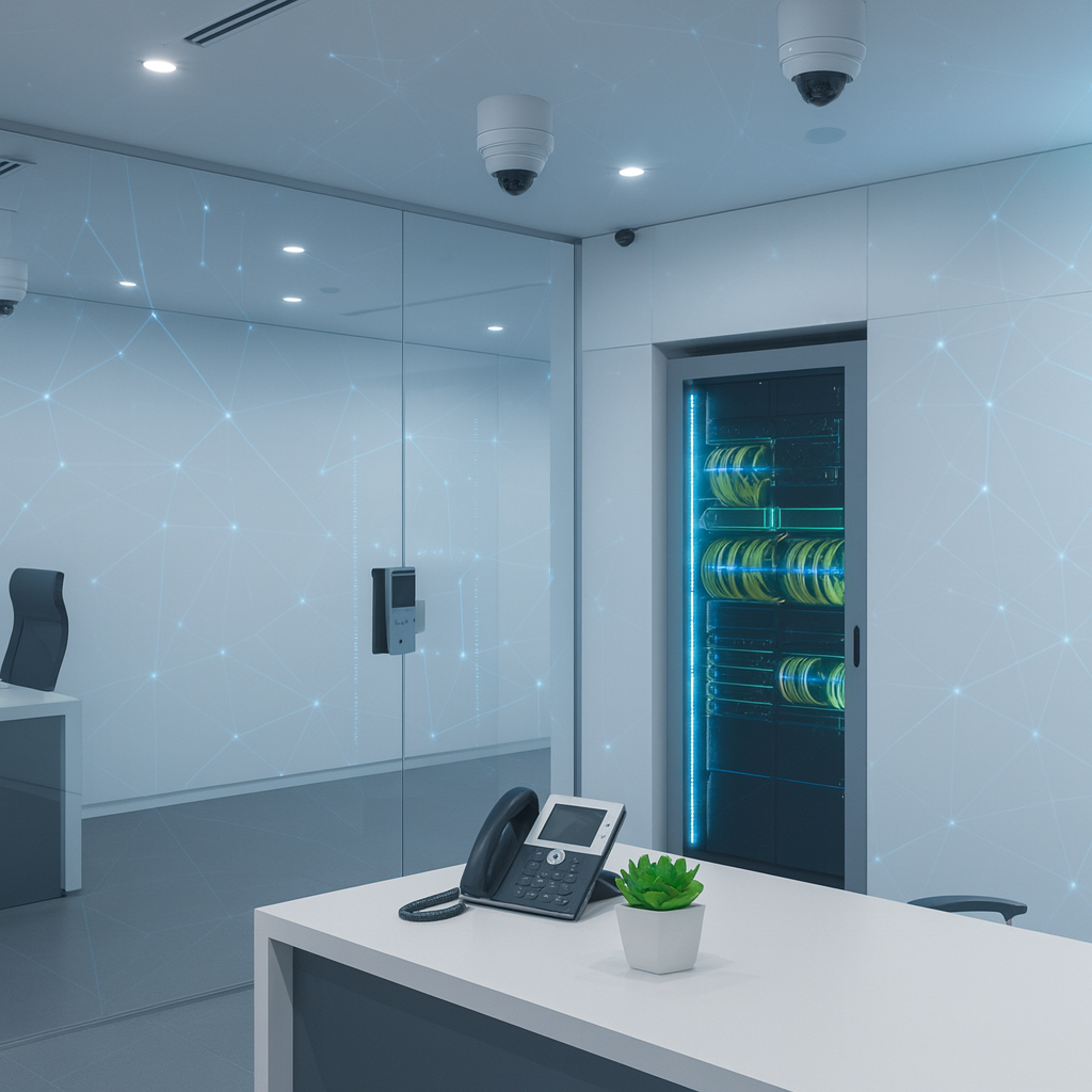 Security cameras and telecommunications equipment