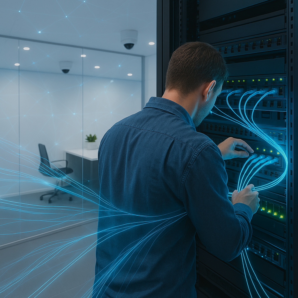 Professional optical fiber cabling installation